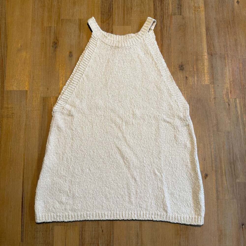 Maeve Anthropologie Ivory Knit Halter Tank Top Size M